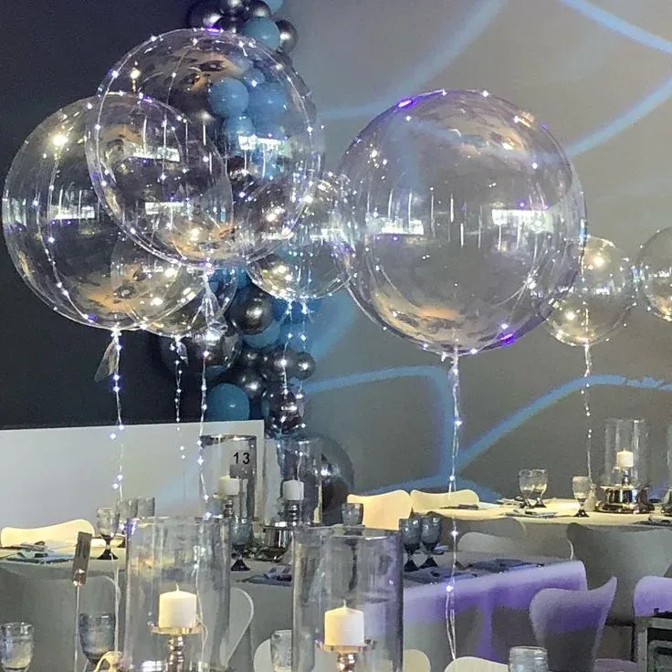 Clear BOBO balloons decoration for birthday party in Sacramento
