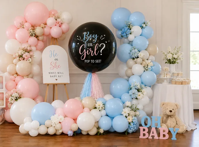 Gender reveal balloons in Sacramento CA