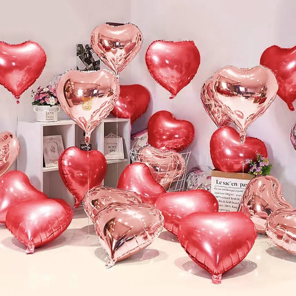 Foil heart balloons bouquet for anniversary in Sacramento CA