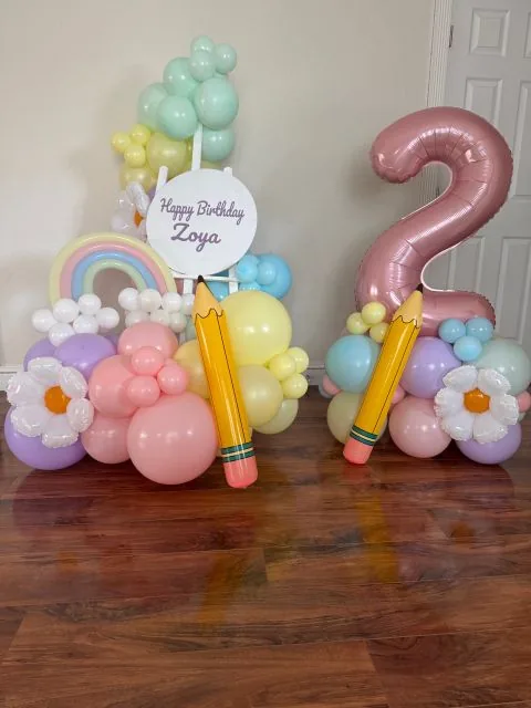 Balloon number stack for a birthday in Sacramento CA