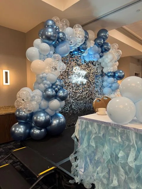Shimmer wall balloon backdrop in Sacramento CA