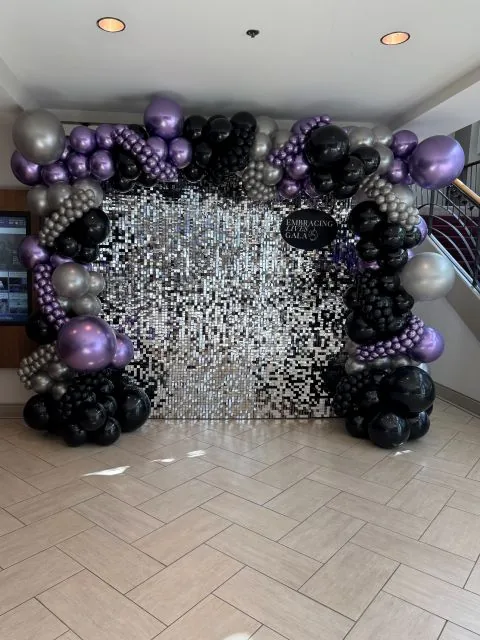 Shimmer wall balloon backdrop in Sacramento CA