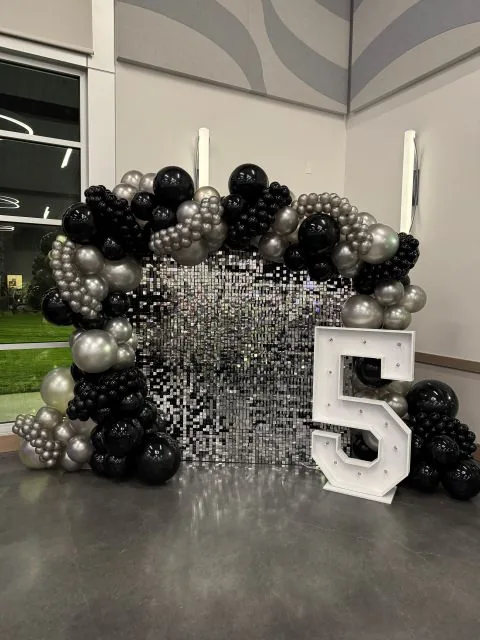 Shimmer wall balloon backdrop in Sacramento CA