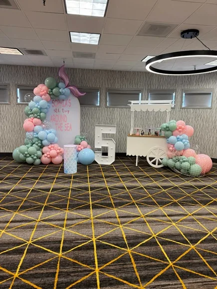 50th birthday balloon setup Sacramento balloon decorator